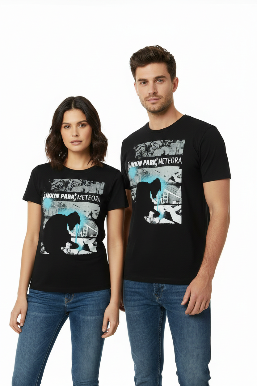 Linkin Park Meteora Drip Collage T-Shirt | Official Licensed Band Merch | Black Unisex Cotton Tee