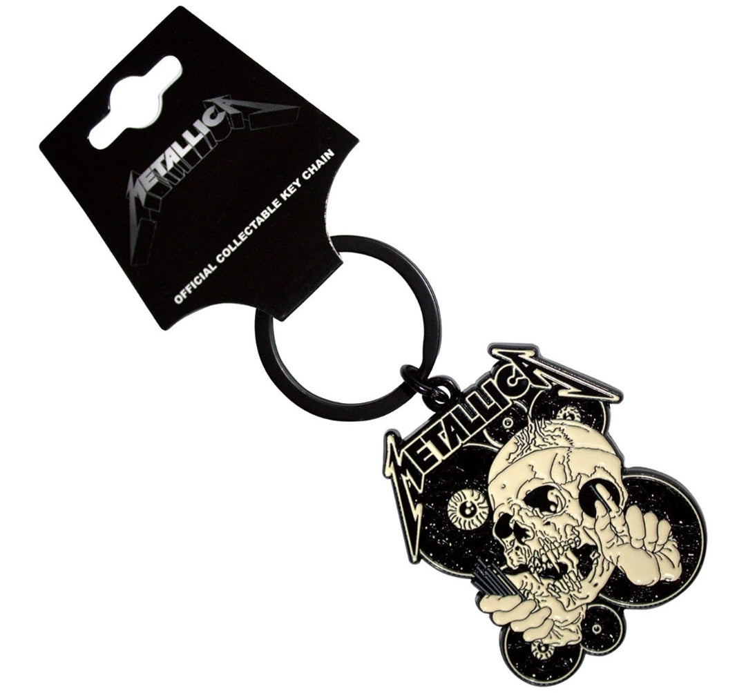 Metallica 'The Shortest Straw' Keychain – Official Licensed Black Dye Coated Metal Keyring