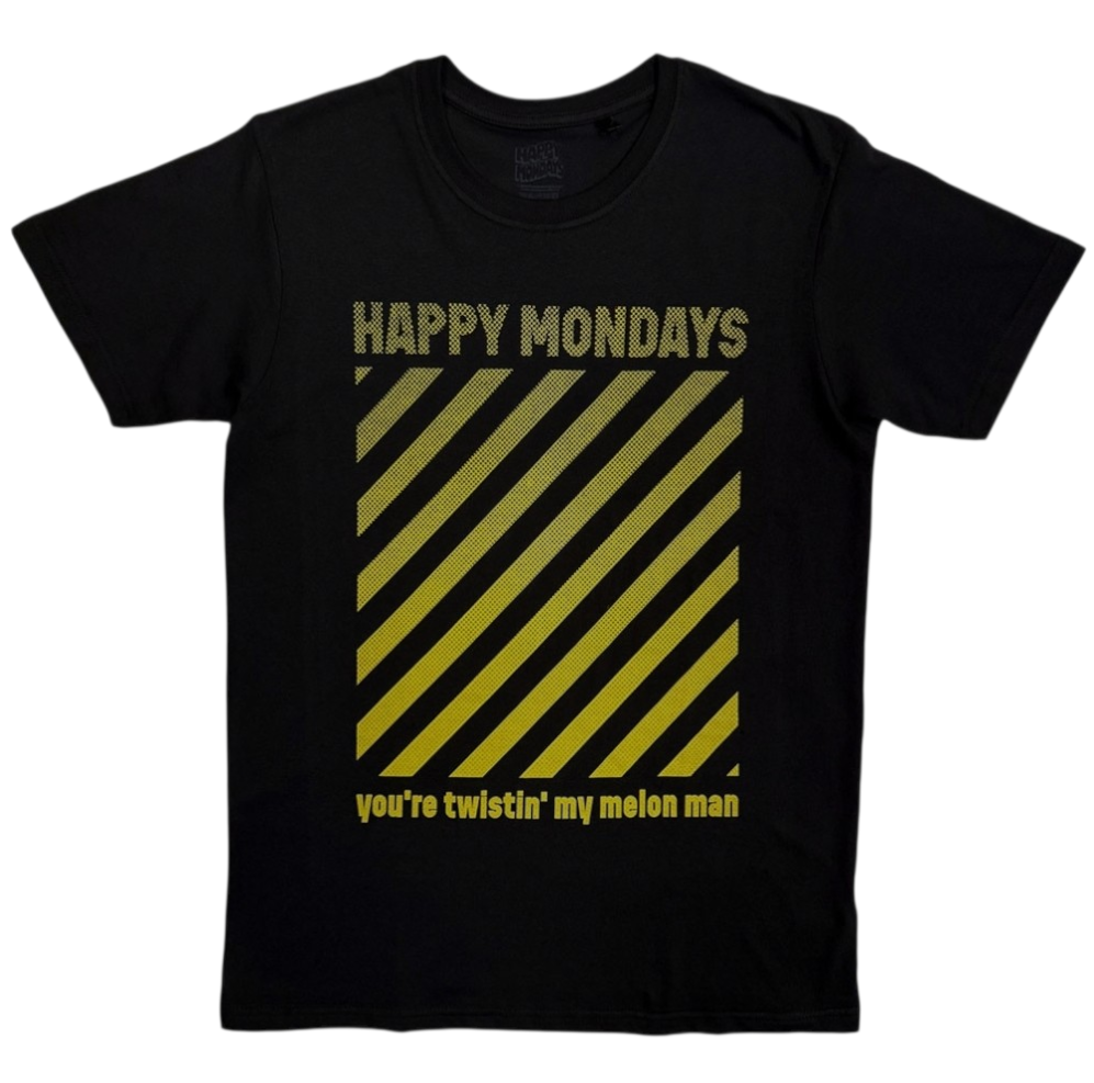 Official Licensed Happy Mondays 'You're Twistin' My Melon Man' T-Shirt - Unisex Black Front Print