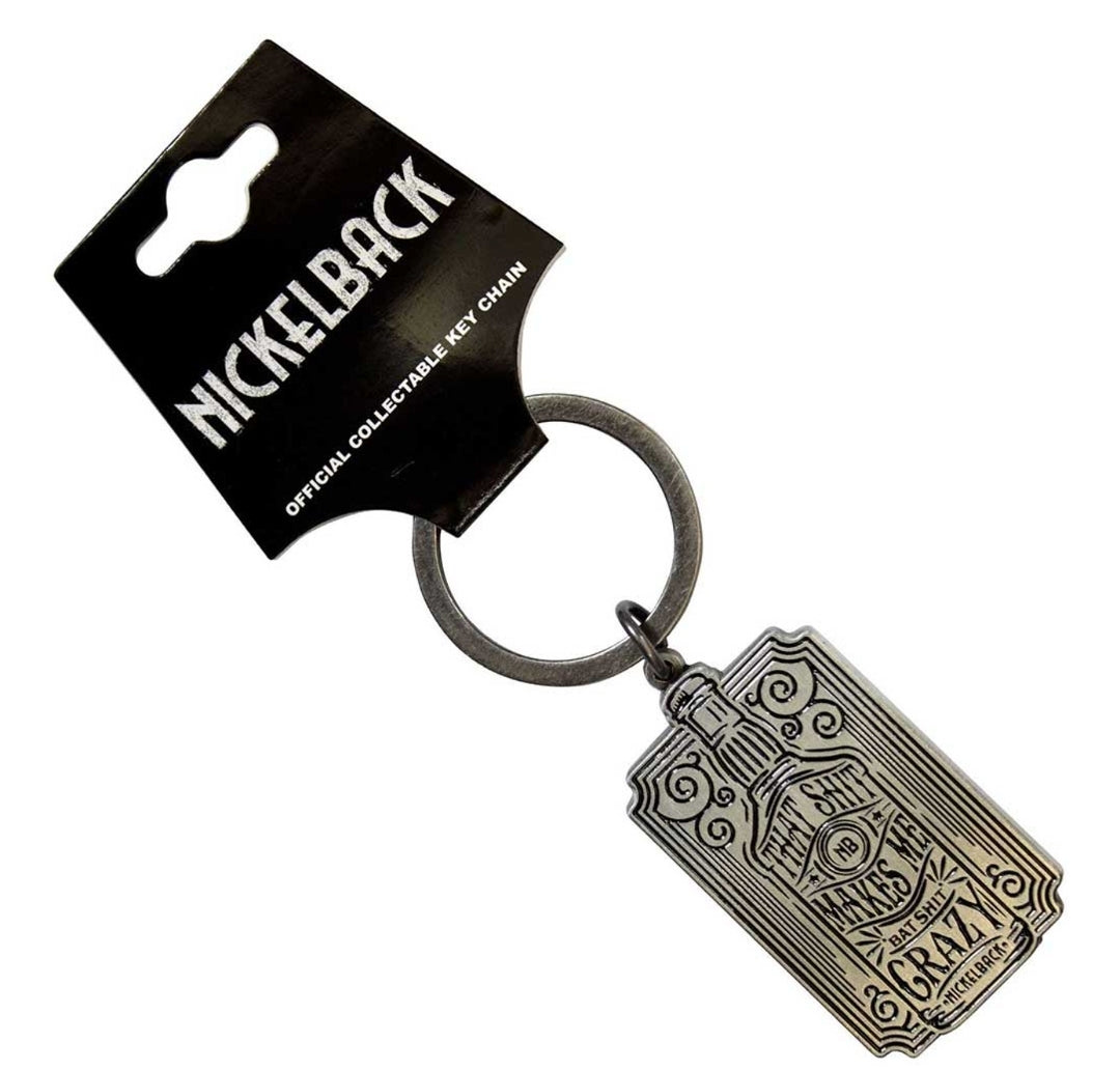 Nickelback 'Bat Shit' Keychain – Official Licensed Antiqued Silver Coloured Metal Keyring
