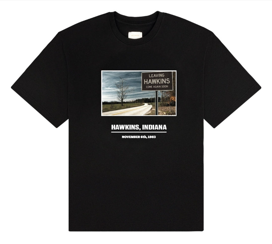 Official Stranger Things Leaving Hawkins Sign Tee | Netflix