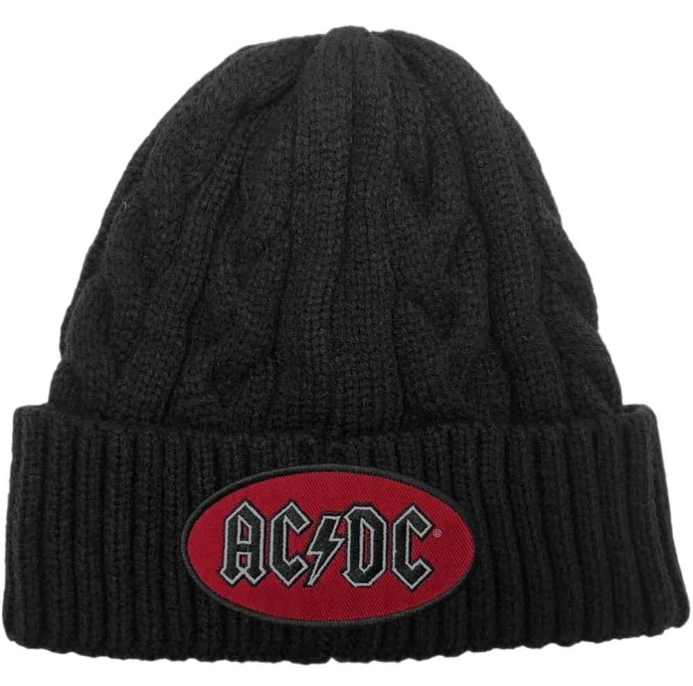 AC/DC ‘Oval Logo’ Black Beanie – Official Licensed Unisex Hat