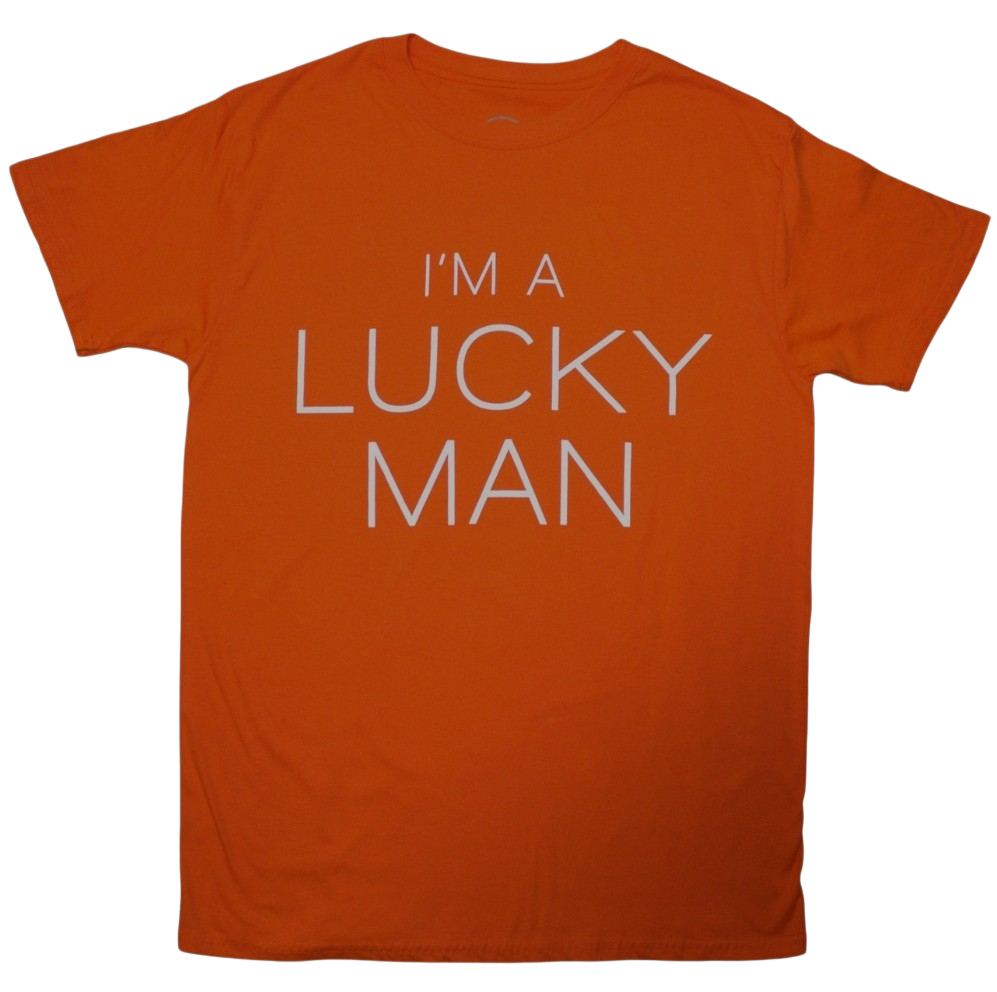 Official Licensed Richard Ashcroft 'Lucky Man' T-Shirt - Unisex Orange Front Print