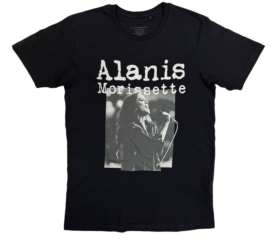 Official Alanis Morissette Singing Photo T-Shirt – Black (Unisex)