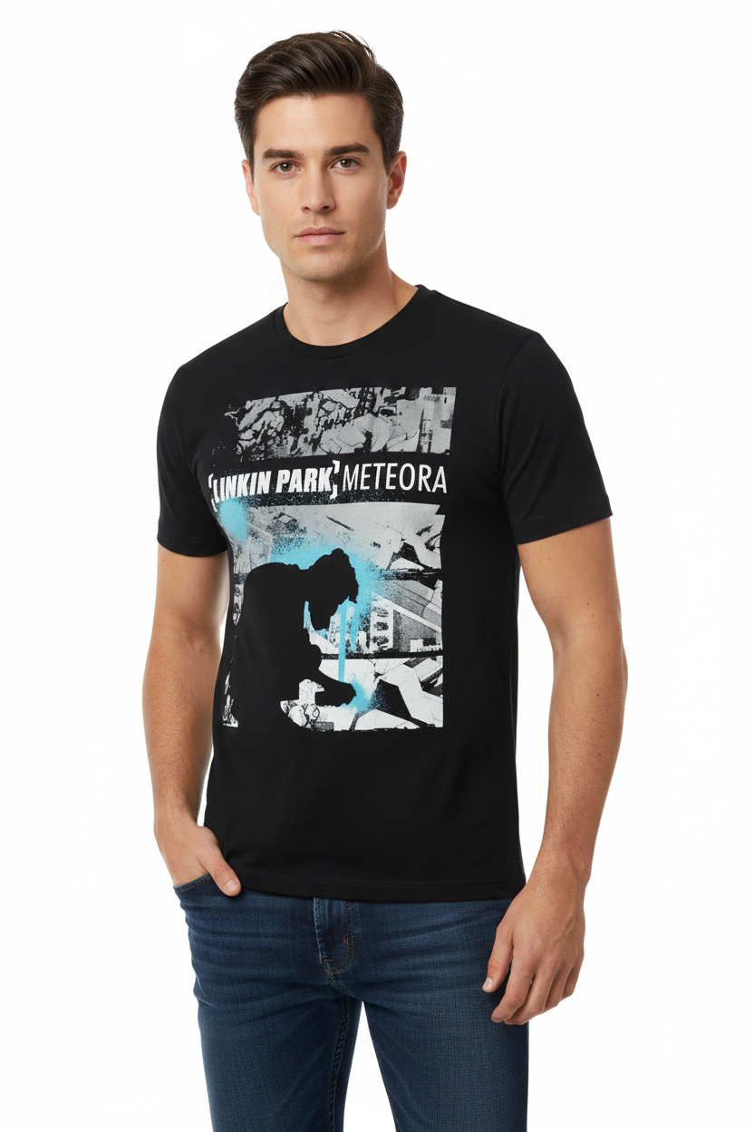 Linkin Park Meteora Drip Collage T-Shirt | Official Licensed Band Merch | Black Unisex Cotton Tee