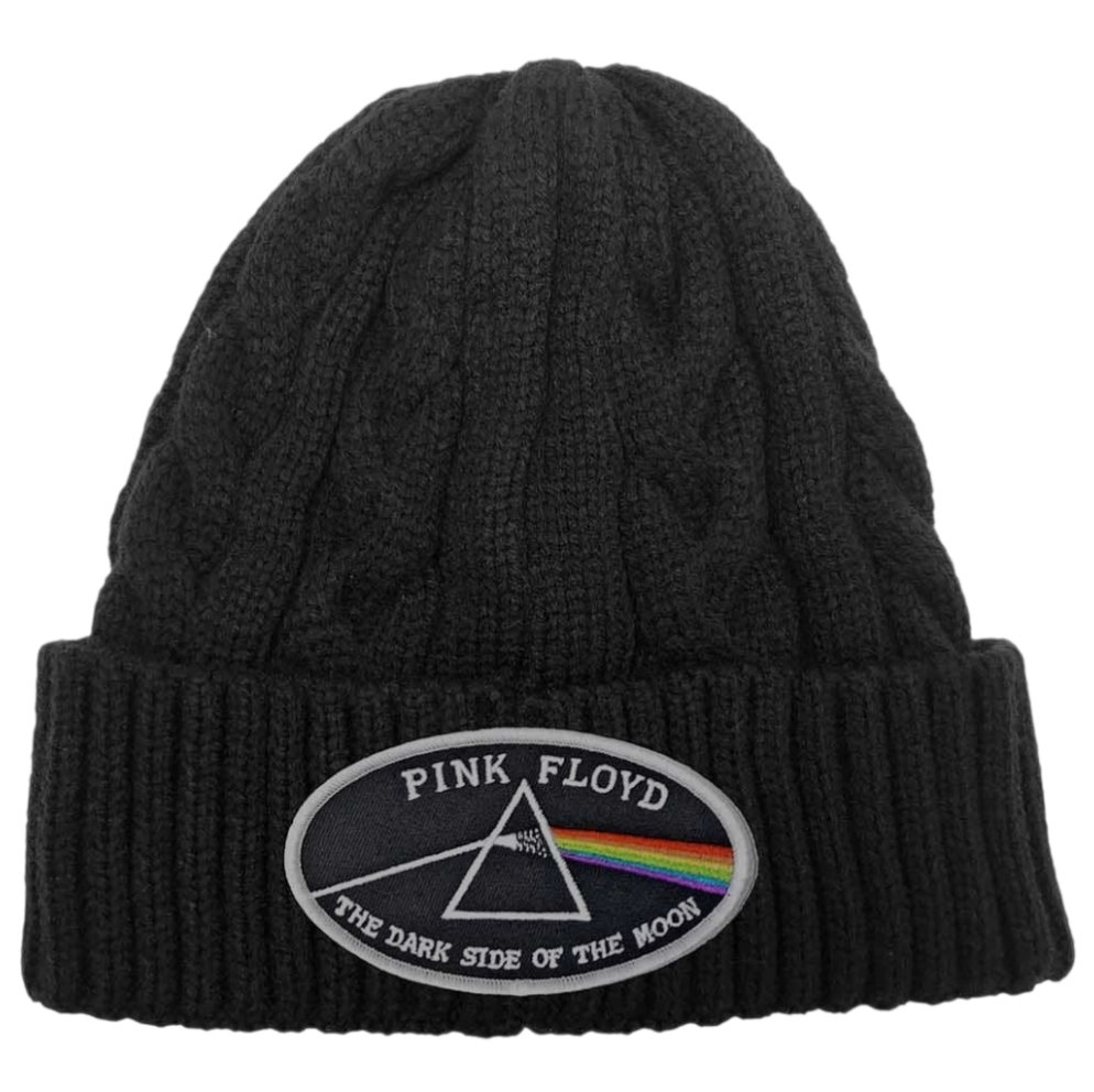 Pink Floyd ‘The Dark Side of the Moon White Border’ Black Beanie – Official Licensed Unisex Hat