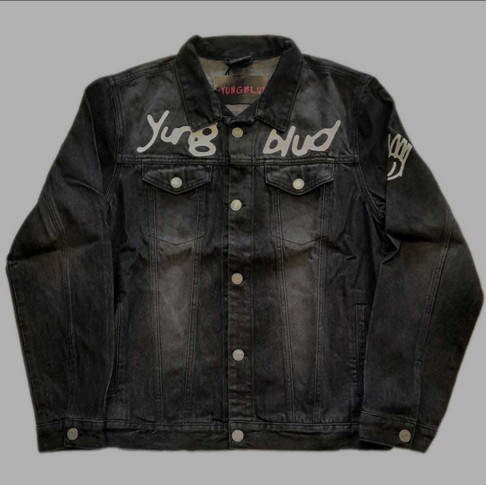 Official Licensed Yungblud 'Be Fooking Happy' Denim Jacket - Unisex Black Multi-Print