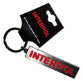 Interpol 'Text Logo' Keychain – Official Licensed Antiqued Silver Metal Keyring