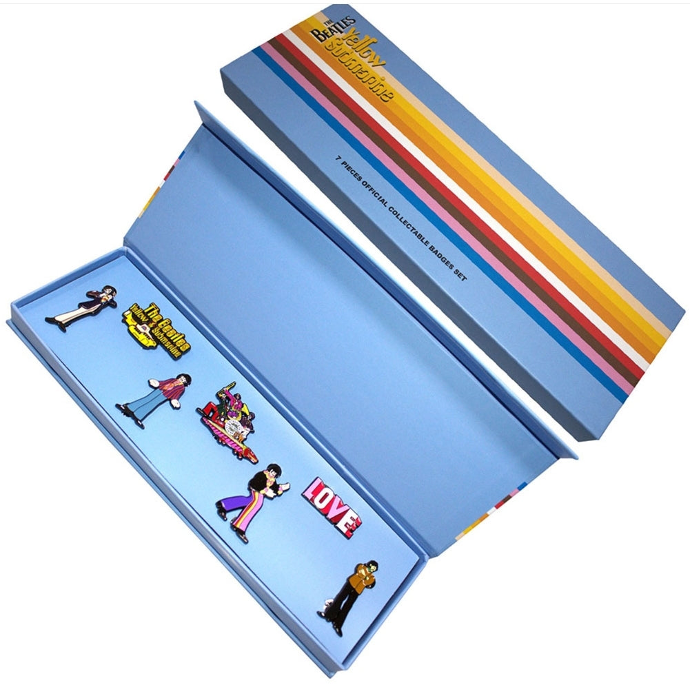 Official The Beatles Yellow Submarine Band Mini Pin Badge Set - 6 Collectable Pins in Premium Box