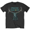 Official Licensed Imagine Dragons 'Deer Skull' T-Shirt - Unisex Charcoal Grey Front Print
