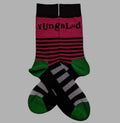 Official Licensed Yungblud 'Logo & Stripes' Ankle Socks - Multicolour Front & Back Print