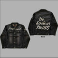 Official Licensed Yungblud 'Be Fooking Happy' Denim Jacket - Unisex Black Multi-Print