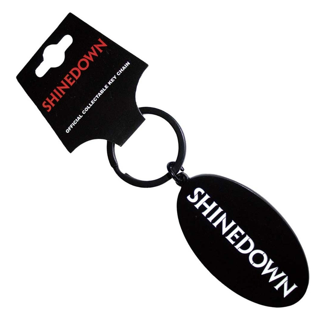 Shinedown 'Text Logo' Keychain – Official Licensed Black Nickel Plated Metal Keyring