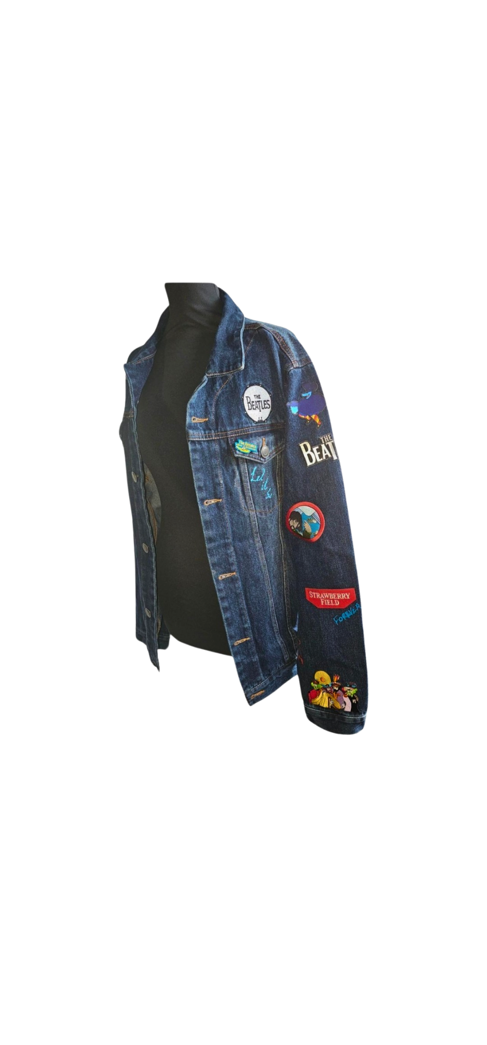 Custom The Beatles Denim Jacket - Size L