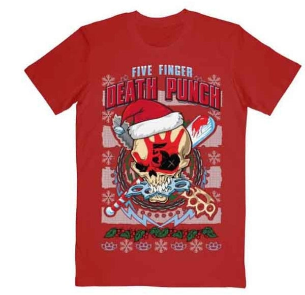 Five Finger Death Punch - Zombie Kill Xmas T-Shirt Red (Official Licensed)