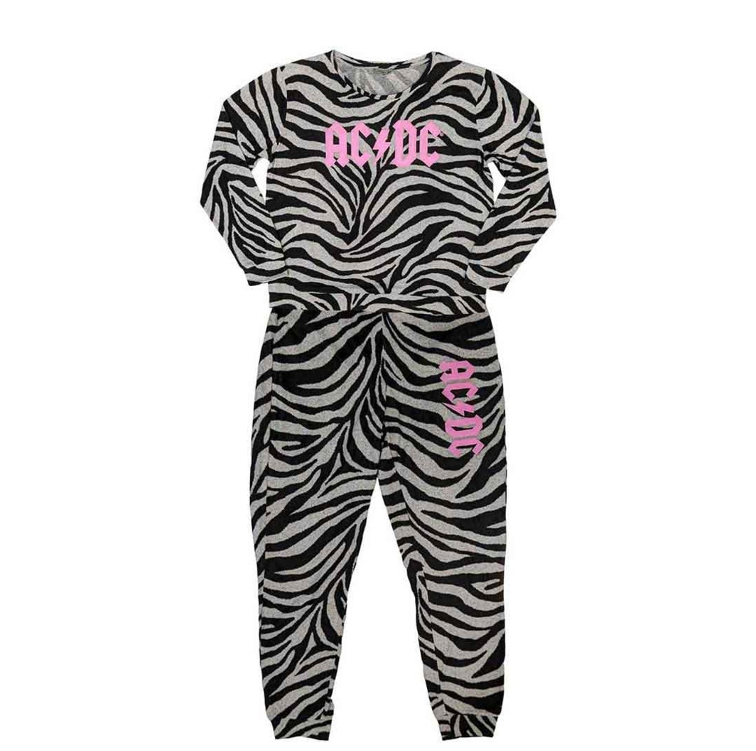 Official AC/DC Ultimate High-Voltage Lounge Bundle – Zebra Pyjama Set + Dressing Gown