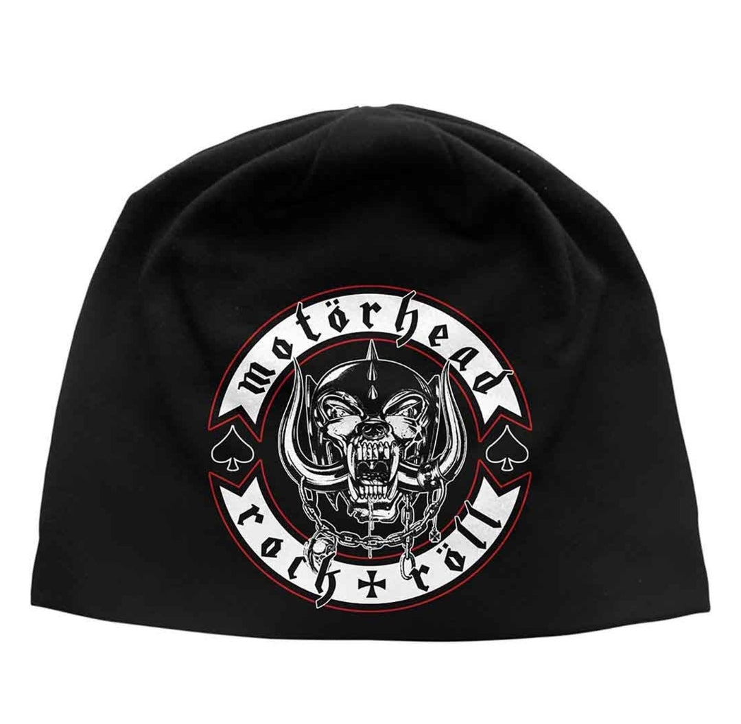 Official Motörhead Biker Badge Black Beanie Hat