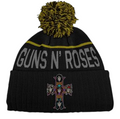 Guns N’ Roses ‘Cross’ Black & Yellow Bobble Beanie – Official Licensed Unisex Hat