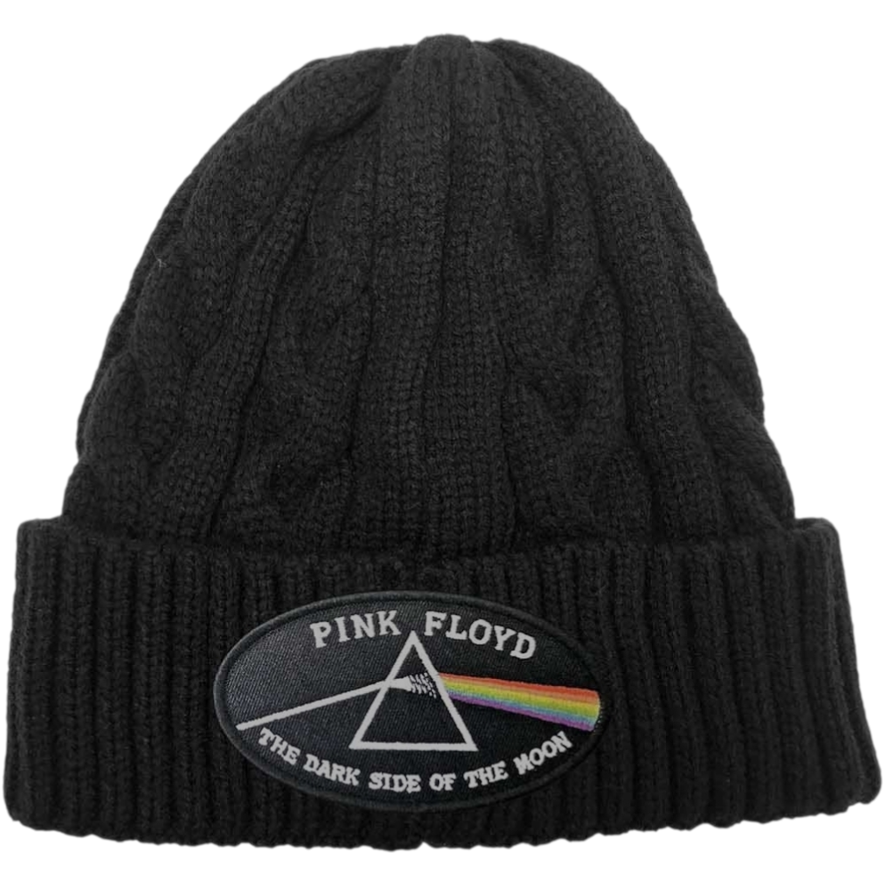 Pink Floyd ‘The Dark Side of the Moon Black Border’ Black Beanie – Official Licensed Unisex Hat