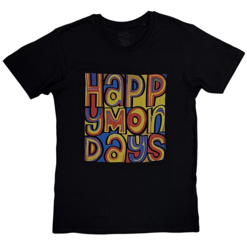 Official Licensed Happy Mondays 'Greatest Hits' T-Shirt - Unisex Black Front Print (White Available)