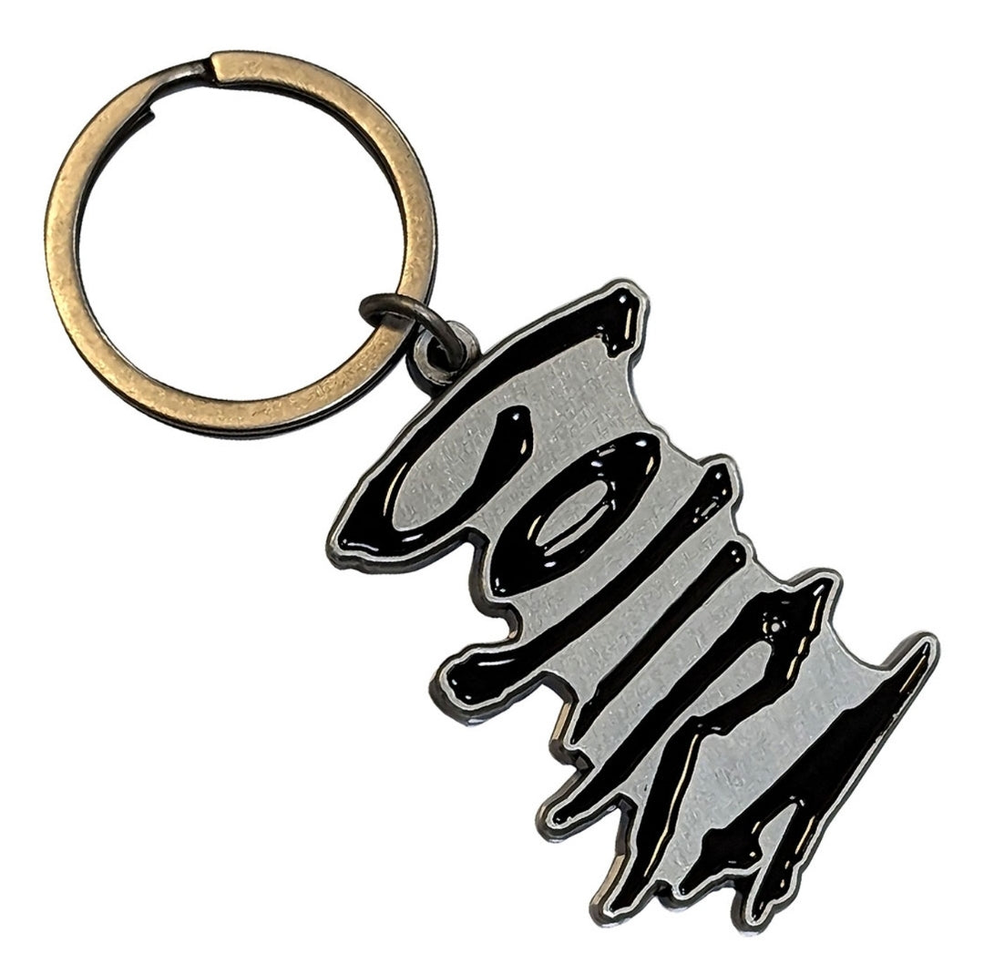 Gojira Logo Keychain – Official Licensed Antiqued Silver Metal Keyring