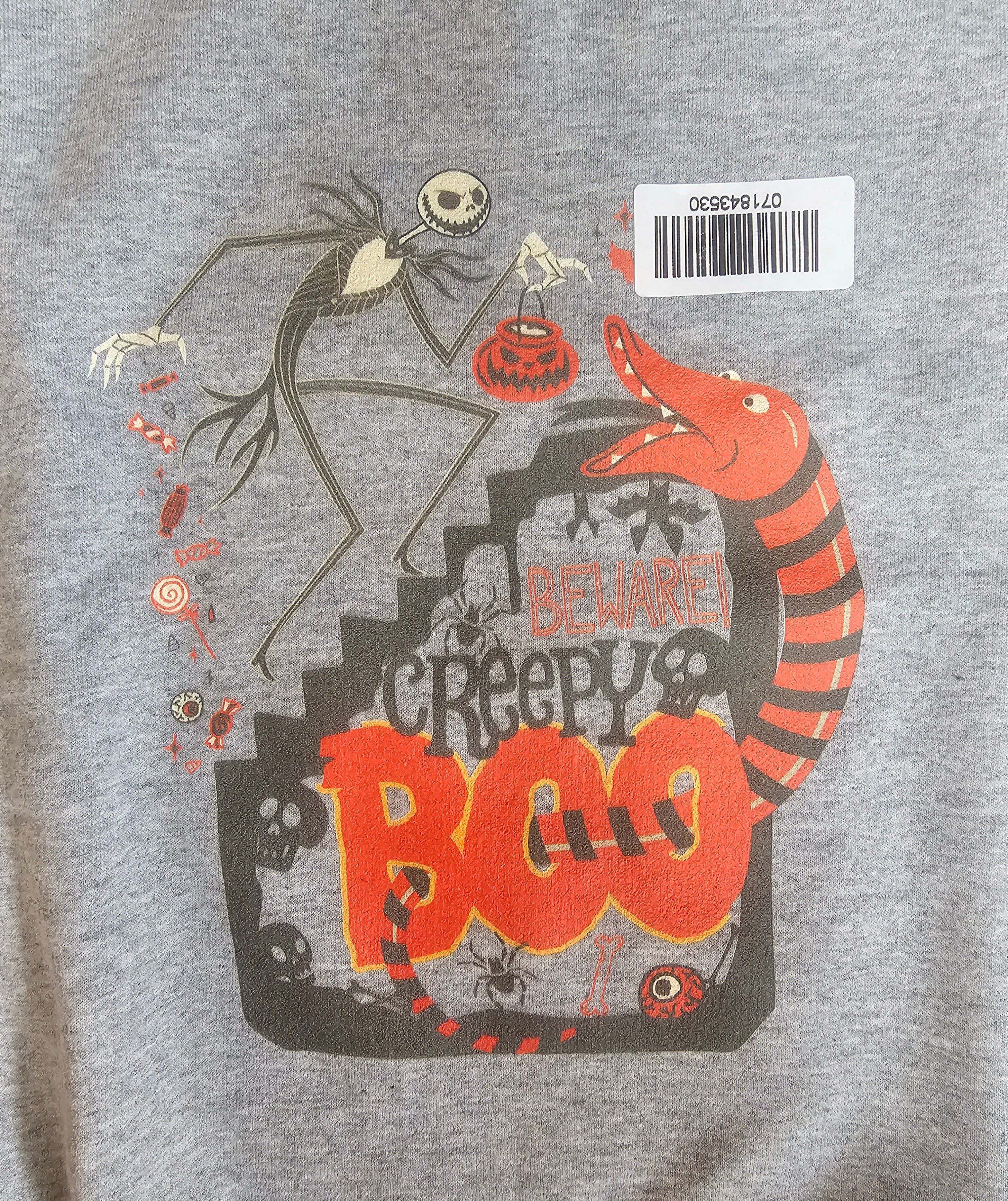 Official Kids Disney The Nightmare Before Christmas Jack Skellington Character Creepy Boo Jumper