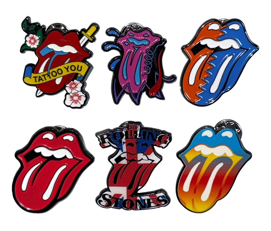 The Rolling Stones - Tongues Evolution 1 Pin Badge Set (Official Licensed)