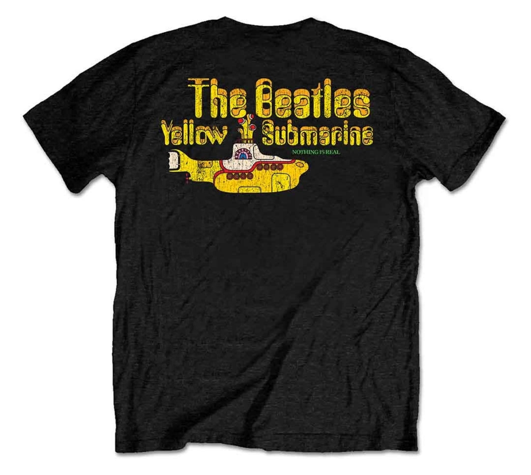 The Beatles - Nothing Is Real (Yellow Submarine 1968) Front & Back T-Shirt Black (Official Licensed)