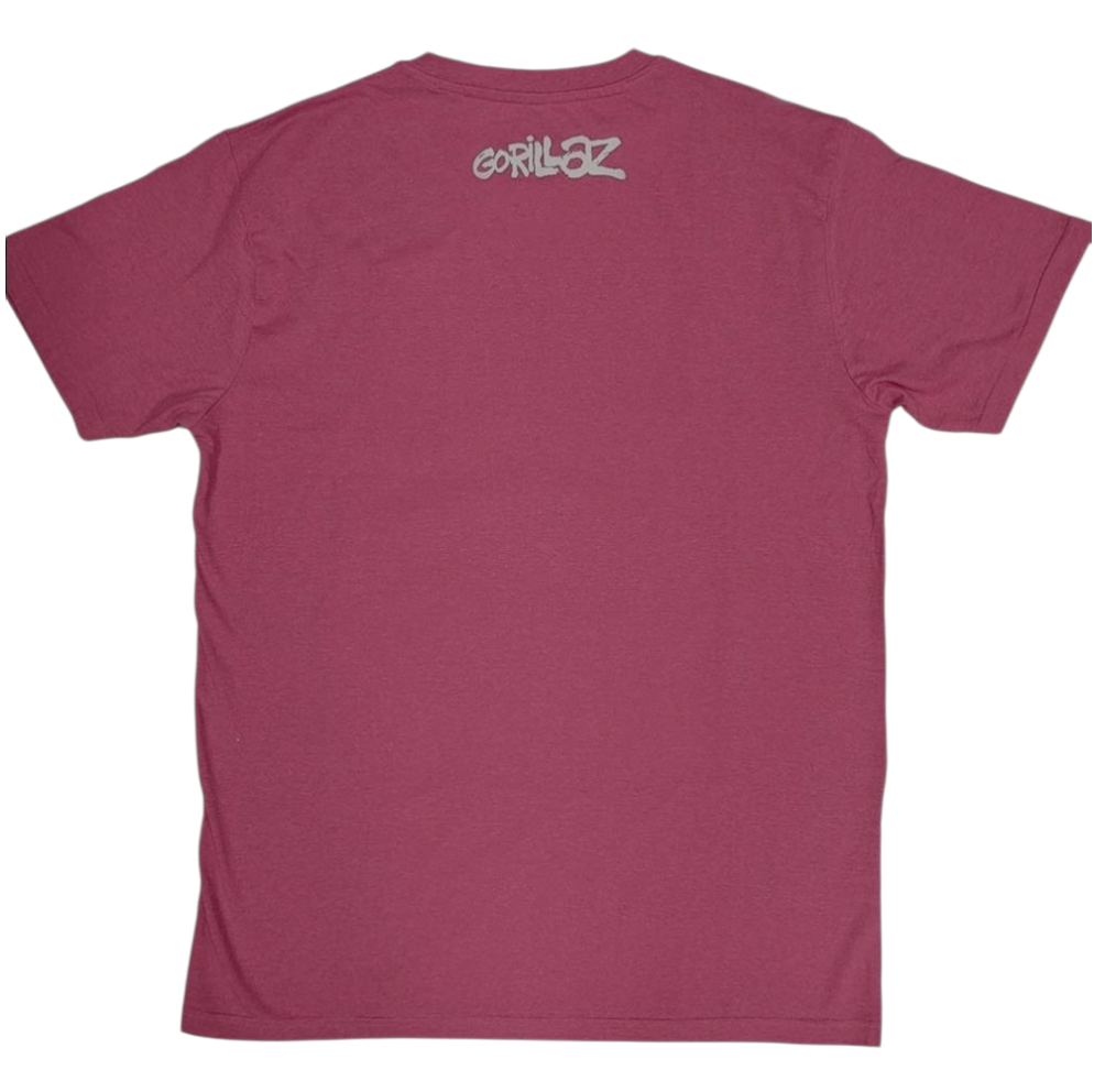 Official Licensed Gorillaz 'The Static Channel' T-Shirt - Unisex Pink Front & Back Print