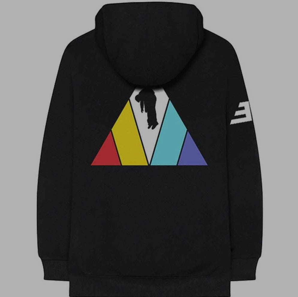 Official Licensed Imagine Dragons 'Triangle Logo' Zipped Hoodie - Unisex Black Front & Back Print