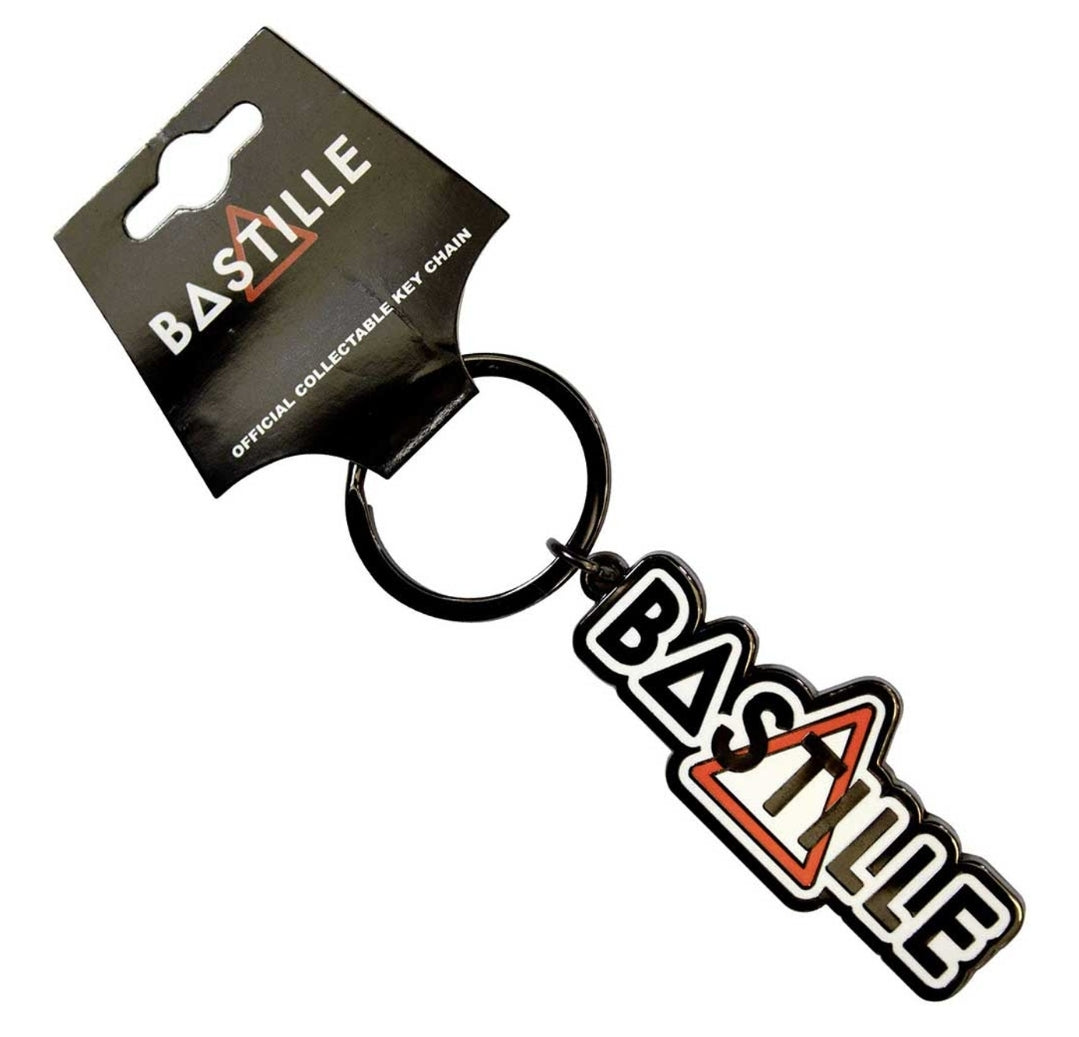 Bastille 'Orange Triangle' Keychain – Official Licensed Black Nickel Plated Metal Keyring