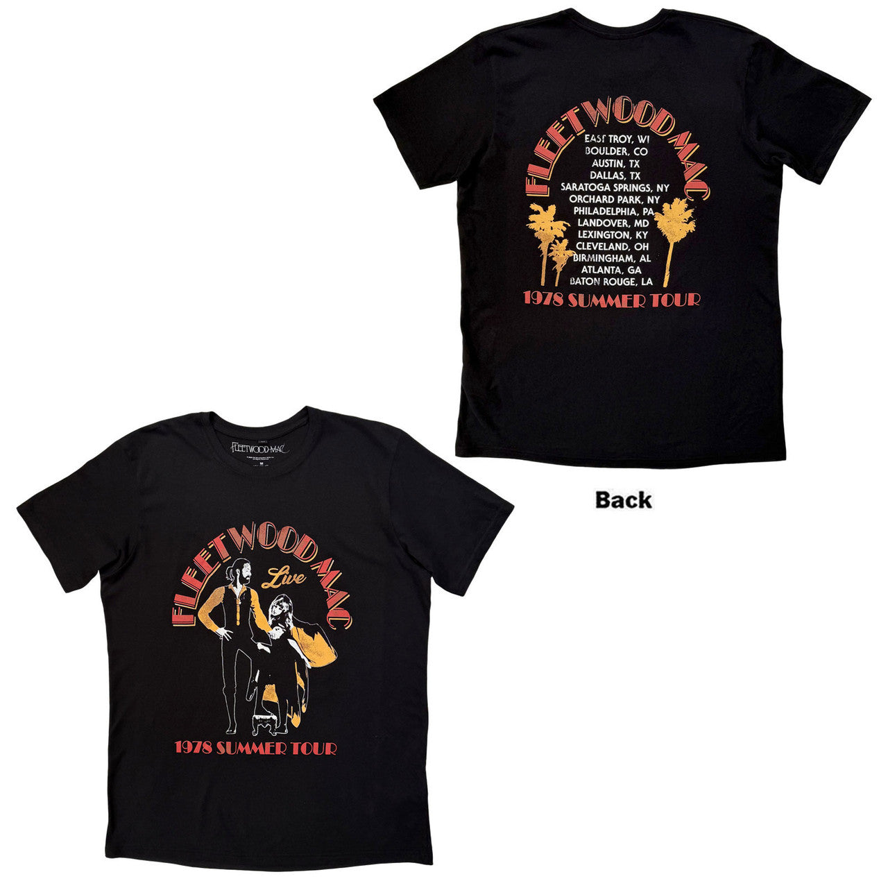 Fleetwood Mac: Summer Tour Unisex Premium Carbon T-Shirt (Black) (Back Print)