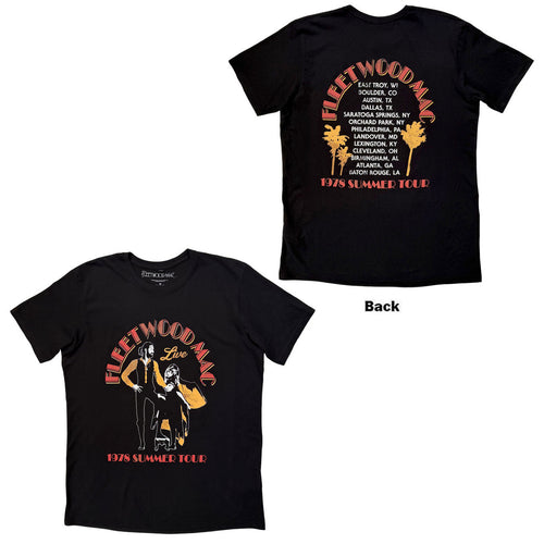 Fleetwood Mac: Summer Tour Unisex Premium Carbon T-Shirt (Black) (Back Print)